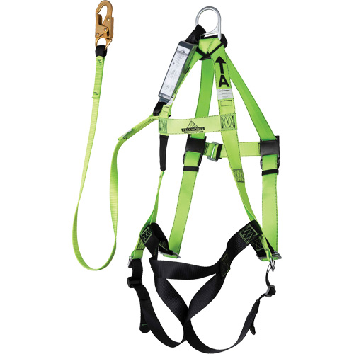 FBH-10000A6440-6 Contractor Series Safety Harness with Shock Absorbing Lanyard, Harness/Lanyard Combo Auto Electric Service Ltd.
