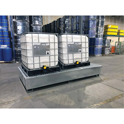 Steel Ultra-Twin IBC Spill Pallet&reg;, 370 US gal. Spill Capacity, 103.8" x 26.8" x 51.1" Auto Electric Service Ltd.