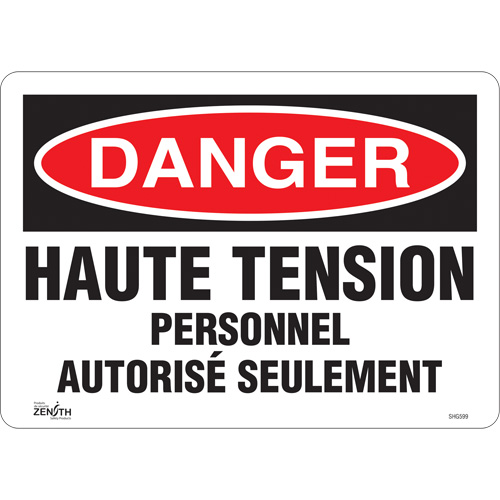 Enseigne  Haute tension , 10" x 14", Vinyle, Français Auto Electric Service Ltd.