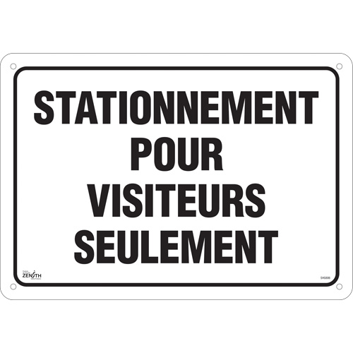 "Stationnement pour visiteurs" Sign, 14" x 20", Aluminum, French Auto Electric Service Ltd.