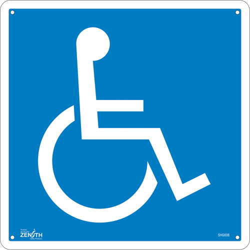 Handicap CSA Standard Safety Sign, 12" x 12", Aluminum, Pictogram Auto Electric Service Ltd.