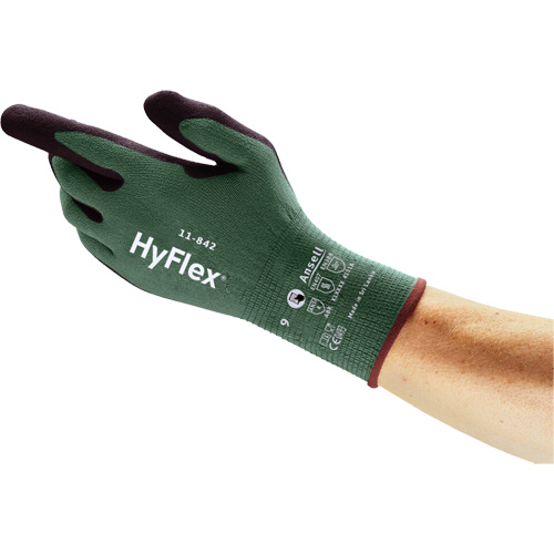 HyFlex&reg; 11-842 Sustainable Multi-Purpose Gloves, 5, Foam Nitrile Coating, 15 Gauge, Nylon Shell Auto Electric Service Ltd.
