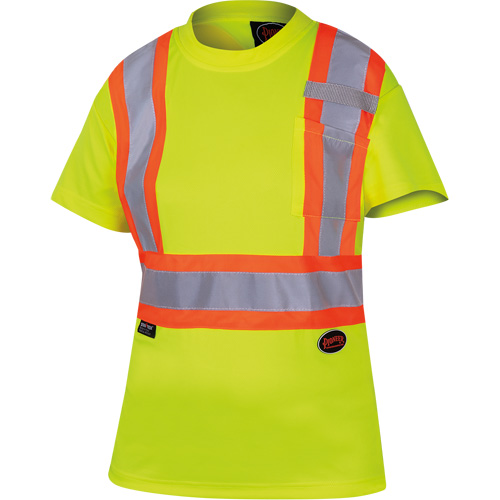6949 T-shirt de s&eacute;curit&eacute; en il-de-perdrix pour femme, Polyester, T-petit, Jaune lime haute visibilit&eacute; Auto Electric Service Ltd.