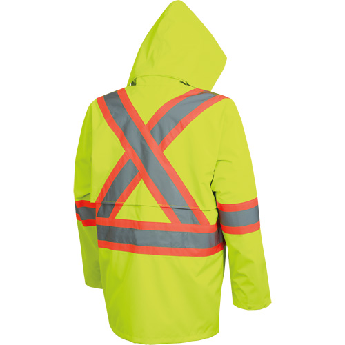 5628 Manteau de s&eacute;curit&eacute; imperm&eacute;able The Rock, Polyester/Polyur&eacute;thane, Jaune lime haute visibilit&eacute;, Petit Auto Electric Service Ltd.