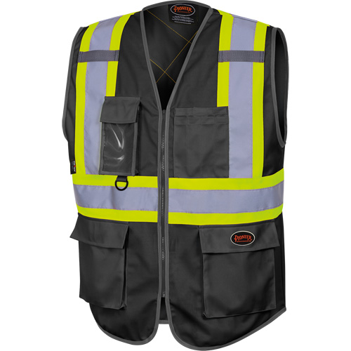 6959BK Veste de s&eacute;curit&eacute; haute visibilit&eacute; en tricot chaîne avec fermeture &agrave; glissi&egrave;re, Noir, T-petit, Polyester Auto Electric Service Ltd.