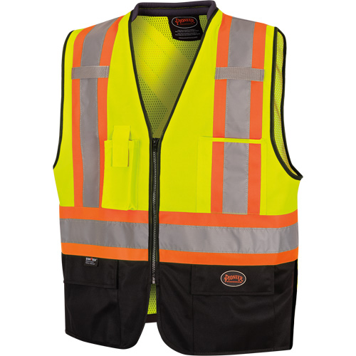 6895 High-Visibility Zip Front Bi-Colour Safety Vest, Black/High Visibility Lime-Yellow, 2X-Large/3X-Large, Polyester Auto Electric Service Ltd.