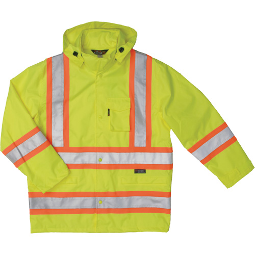 Manteau de s&eacute;curit&eacute; imperm&eacute;able en tissu ind&eacute;chirable Ripstop, Polyester, Petit, Jaune lime haute visibilit&eacute; Auto Electric Service Ltd.
