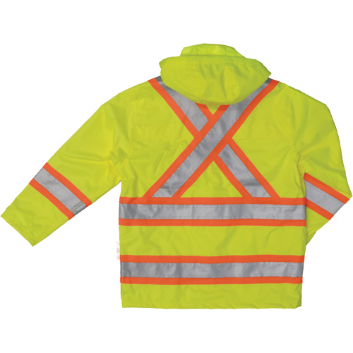 Manteau de s&eacute;curit&eacute; imperm&eacute;able en tissu ind&eacute;chirable Ripstop, Polyester, Petit, Jaune lime haute visibilit&eacute; Auto Electric Service Ltd.