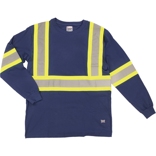 Long Sleeve Safety T-Shirt, Cotton, X-Small, Navy Blue Auto Electric Service Ltd.