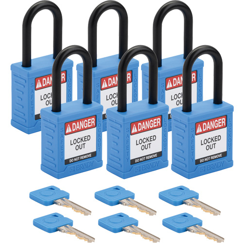 Velocity Lockout Padlocks, Blue, Keyed Different, Nylon, 1-1/2" Width Auto Electric Service Ltd.