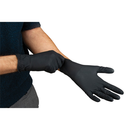 Heavyweight Tactile Grip Examination Gloves, Large, Nitrile, 8-mil, Powder-Free, Black, Class 2 Auto Electric Service Ltd.