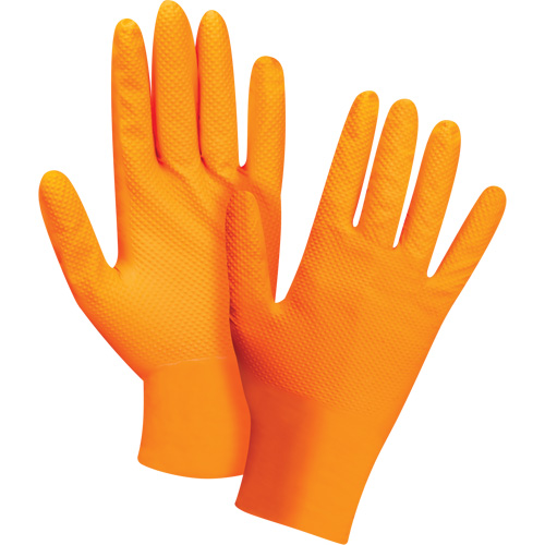 Gants d'examen de poids lourd &agrave; prise tactile, Petit, Nitrile, 8 mils, Sans poudre, Orange Auto Electric Service Ltd.