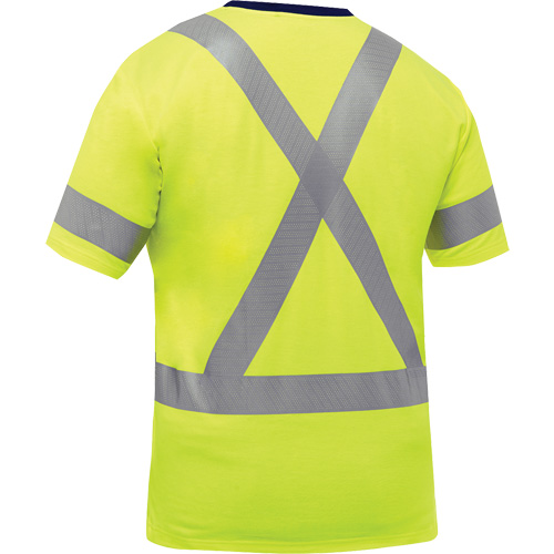 Chemise &agrave; manches courtes et X au dos Bisley, Poly-coton, Petit, Jaune lime haute visibilit&eacute; Auto Electric Service Ltd.