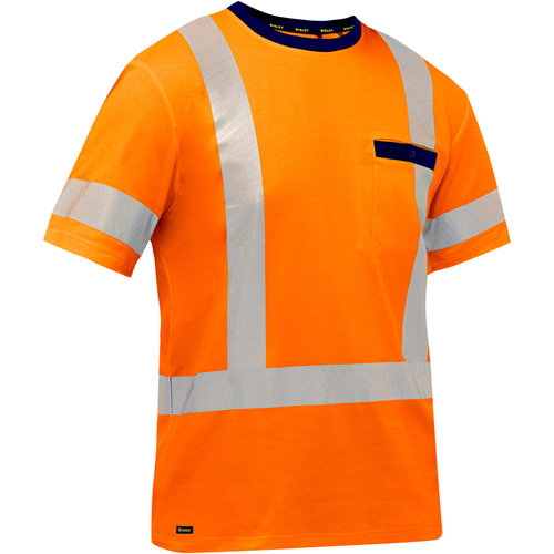 Bisley&reg; X-Back Short Sleeve Shirt, Poly-Cotton, Small, High Visibility Orange Auto Electric Service Ltd.
