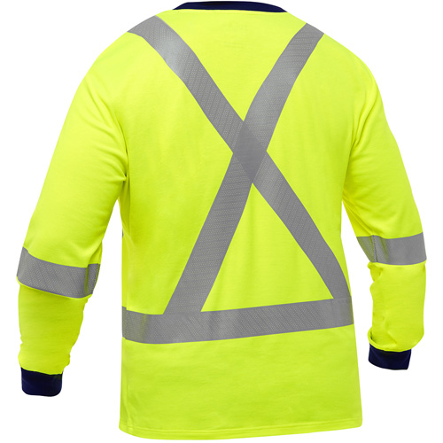 Bisley&reg; X-Back Long Sleeve Shirt, Poly-Cotton, Small, High Visibility Lime-Yellow Auto Electric Service Ltd.