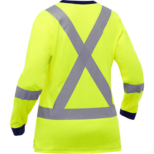 Bisley&reg; Women's X-Back Long Sleeve Shirt, Poly-Cotton, Small, High Visibility Lime-Yellow Auto Electric Service Ltd.