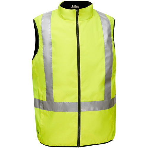 Veste bouffante r&eacute;versible avec X au dos Bisley, Jaune lime haute visibilit&eacute;, Petit, Polyester Auto Electric Service Ltd.
