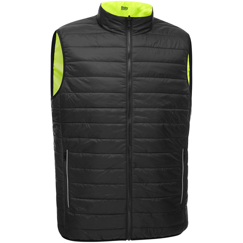 Veste bouffante r&eacute;versible avec X au dos Bisley, Jaune lime haute visibilit&eacute;, Petit, Polyester Auto Electric Service Ltd.