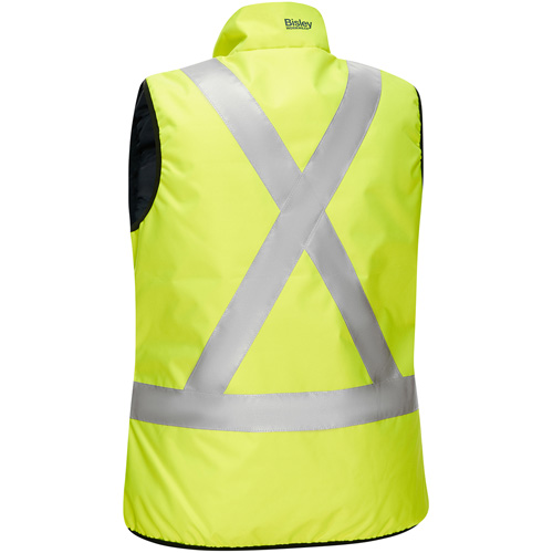 Veste bouffante, enveloppante et r&eacute;versible avec X au dos Bisley pour femmes, Jaune lime haute visibilit&eacute;, Petit, Polyester Auto Electric Service Ltd.