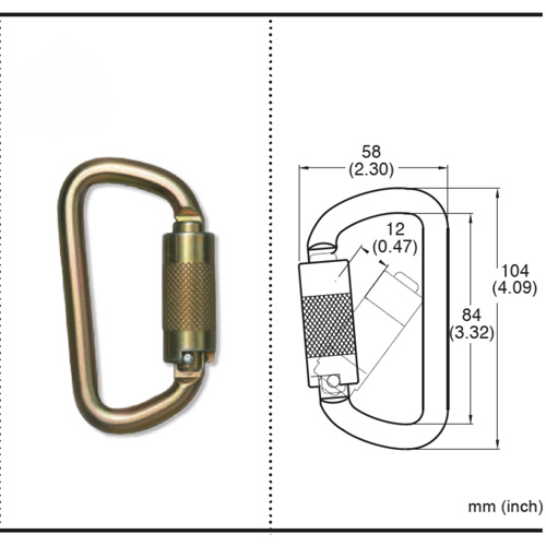 CP-03015-2 Zinc Plated Carabiner with 3/4" Gate Opening, Steel Auto Electric Service Ltd.