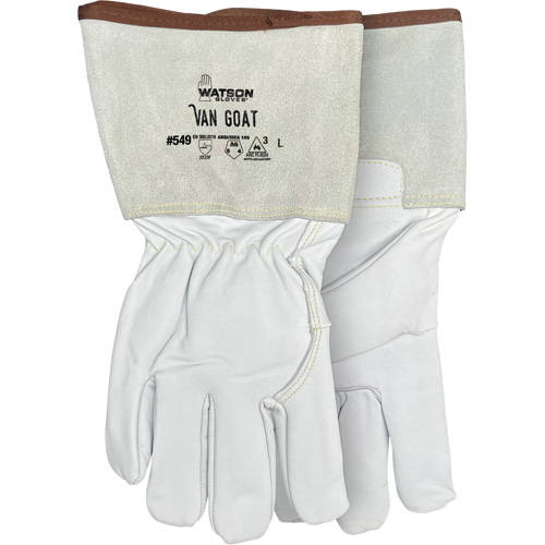 Gants r&eacute;sistant &agrave; la coupe et &agrave; l'arc &eacute;lectrique Van Goat 549, Taille Moyen, Enveloppe en Cutshield/Para-aramide/Polyester/Acier inoxydable/Ch&egrave;vre, ASTM ANSI niveau A6/EN 388 niveau F Auto Electric Service Ltd.