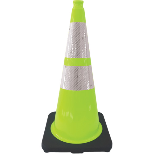 Premium Traffic Cone, 28", Lime Green, 4" & 6" Reflective Collar(s) Auto Electric Service Ltd.
