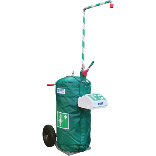 Douche d'urgence isol&eacute;e, mobile et autonome avec douche oculaire et faciale, Capacit&eacute; 30 gal., Conformit&eacute; Aucune Auto Electric Service Ltd.