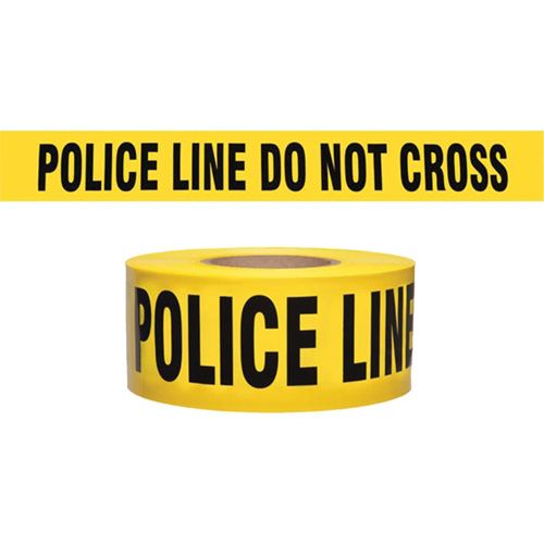 "Police Line Do Not Cross" Contractor-Grade Barricade Tape, English, 3" W x 1000' L, 2 mils, Black on Yellow Auto Electric Service Ltd.