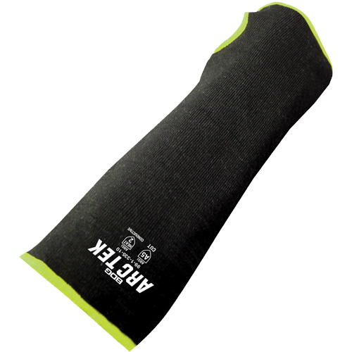 Cut-Resistant Sleeve with Thumb Hole, Polyethylene/Steel, 10", ASTM ANSI Level A5, Black/Yellow Auto Electric Service Ltd.