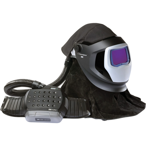 Ensemble de mise &agrave; niveau du syst&egrave;me de respirateur &agrave; &eacute;puration d'air propuls&eacute; Adflo avec casque Versaflo de la s&eacute;rie M et &eacute;cran de soudage Speedglas, Masque de soudage, Pile Lithium-ion Auto Electric Service Ltd.