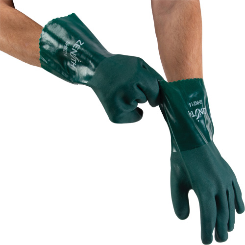 Gants verts &agrave; double enduit, 12" lo, PVC, Doublure en Jersey de coton, 70 mils Auto Electric Service Ltd.