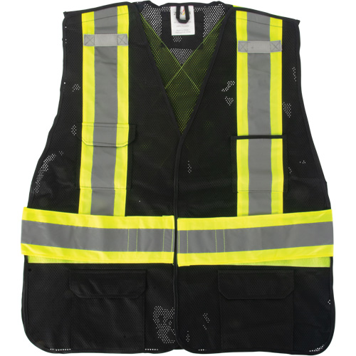 Veste d'arpenteur conforme aux normes de la CSA, Noir, Moyen, Polyester Auto Electric Service Ltd.