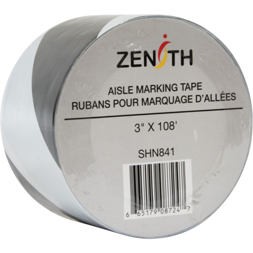Ruban pour marquage d'all&eacute;es, 3" x 108', PVC, Noir et blanc Auto Electric Service Ltd.