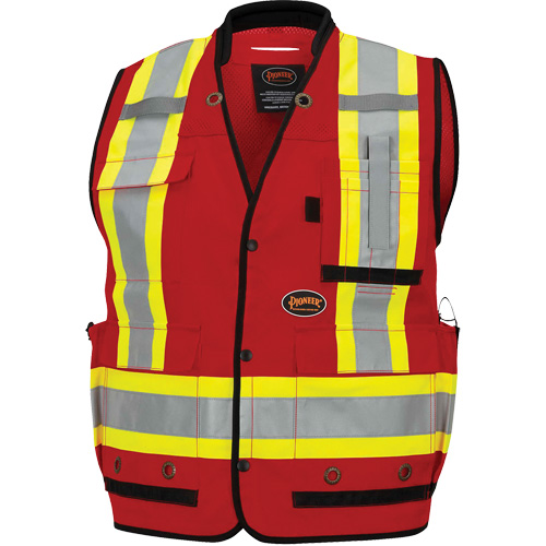 6678 High-Visibility Antimicrobial Mesh-Back Surveyor Vest, Red, Small, Polyester Auto Electric Service Ltd.