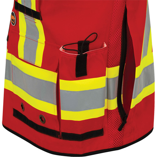 6678 High-Visibility Antimicrobial Mesh-Back Surveyor Vest, Red, Small, Polyester Auto Electric Service Ltd.