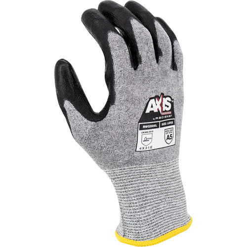 Gants de travail r&eacute;sistants &agrave; la coupe, compatibles avec &eacute;crans tactiles RWG566 AXIS, Taille T-petit, Calibre 18, Rev&ecirc;tement Polyur&eacute;thane, Enveloppe en Acier inoxydable/PEHP, ASTM ANSI niveau A5/EN 388 niveau E Auto Electric Service Ltd.