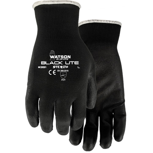 391 Stealth Black Lite Gloves, X-Small, Polyurethane Coating, Polyester Shell Auto Electric Service Ltd.