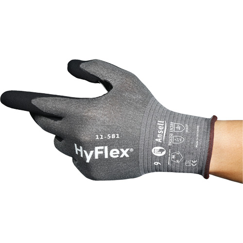 Gants industriels ultral&eacute;gers 11-581 HyFlex, Taille 6, Calibre 21, Rev&ecirc;tement Nitrile, Enveloppe en Nylon/PEHP/Tungst&egrave;ne/Spandex, ASTM ANSI niveau A6 Auto Electric Service Ltd.