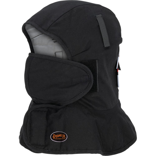 Doublure matelass&eacute;e ignifug&eacute;e Pioneer 765A pour casque de s&eacute;curit&eacute; avec un long cou et embout buccal amovible, Noir/Gris, Coton/FR-Tech/Modacrylique/Nylon Auto Electric Service Ltd.