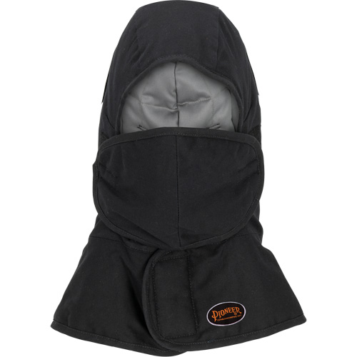 Doublure matelass&eacute;e ignifug&eacute;e Pioneer 765A pour casque de s&eacute;curit&eacute; avec un long cou et embout buccal amovible, Noir/Gris, Coton/FR-Tech/Modacrylique/Nylon Auto Electric Service Ltd.