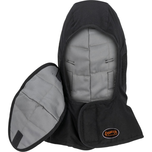 Doublure matelass&eacute;e ignifug&eacute;e Pioneer 765A pour casque de s&eacute;curit&eacute; avec un long cou et embout buccal amovible, Noir/Gris, Coton/FR-Tech/Modacrylique/Nylon Auto Electric Service Ltd.