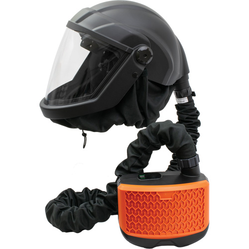 Respirateur &agrave; adduction d'air purifi&eacute; avec visi&egrave;re et ensemble de ventilation PEAKAIR DEFENDER, Respirateur &agrave; masque, Pile Lithium-ion Auto Electric Service Ltd.