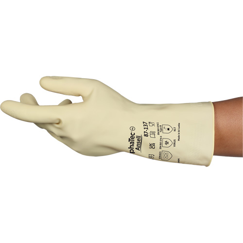 AlphaTec&reg; 87-137 Lightweight Natural Gloves, Size 7, 11.8" L, Rubber Latex, 16-mil Auto Electric Service Ltd.