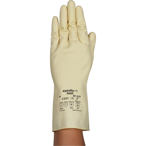 AlphaTec&reg; 87-137 Lightweight Natural Gloves, Size 7, 11.8" L, Rubber Latex, 16-mil Auto Electric Service Ltd.
