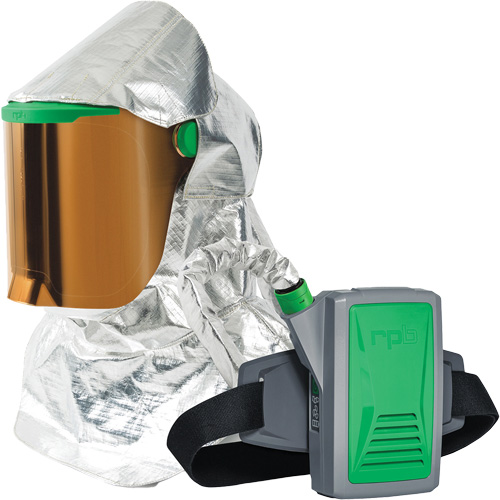 Respirateur &agrave; chaleur radiante Z-Link avec souffleur & montage &agrave; la ceinture, Respirateur &agrave; masque/Capuchon & visi&egrave;re, Pile Lithium-ion Auto Electric Service Ltd.