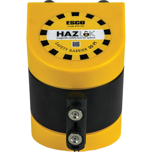Syst&egrave;me de barri&egrave;re de s&eacute;curit&eacute; HAZLOK, Plastique, Fixation magn&eacute;tique, 30', Ruban Noir et jaune Auto Electric Service Ltd.