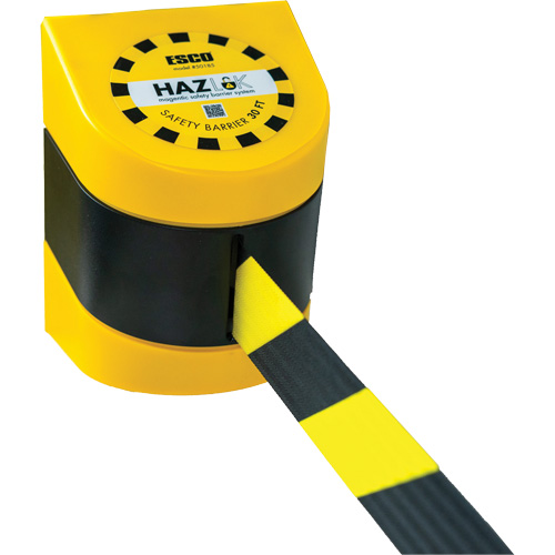 Syst&egrave;me de barri&egrave;re de s&eacute;curit&eacute; HAZLOK, Plastique, Fixation magn&eacute;tique, 30', Ruban Noir et jaune Auto Electric Service Ltd.