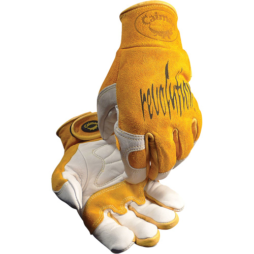 Gants de soudeur TIG/MIG de premi&egrave;re qualit&eacute; Caiman avec fermeture &agrave; boucles & crochets, Cuir de vache refendu, Taille T-Grand Auto Electric Service Ltd.