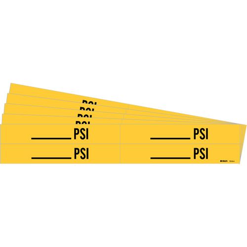 "Blank PSI" Pipe Markers, Self-Adhesive, 1-1/8" H x 7" W, Black on Yellow Auto Electric Service Ltd.
