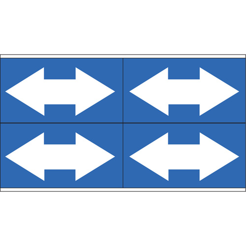 Marqueurs de tuyau avec fl&egrave;ches bidirectionnelles, Autocollant, 1-1/8" h x 7" la, Blanc/bleu Auto Electric Service Ltd.